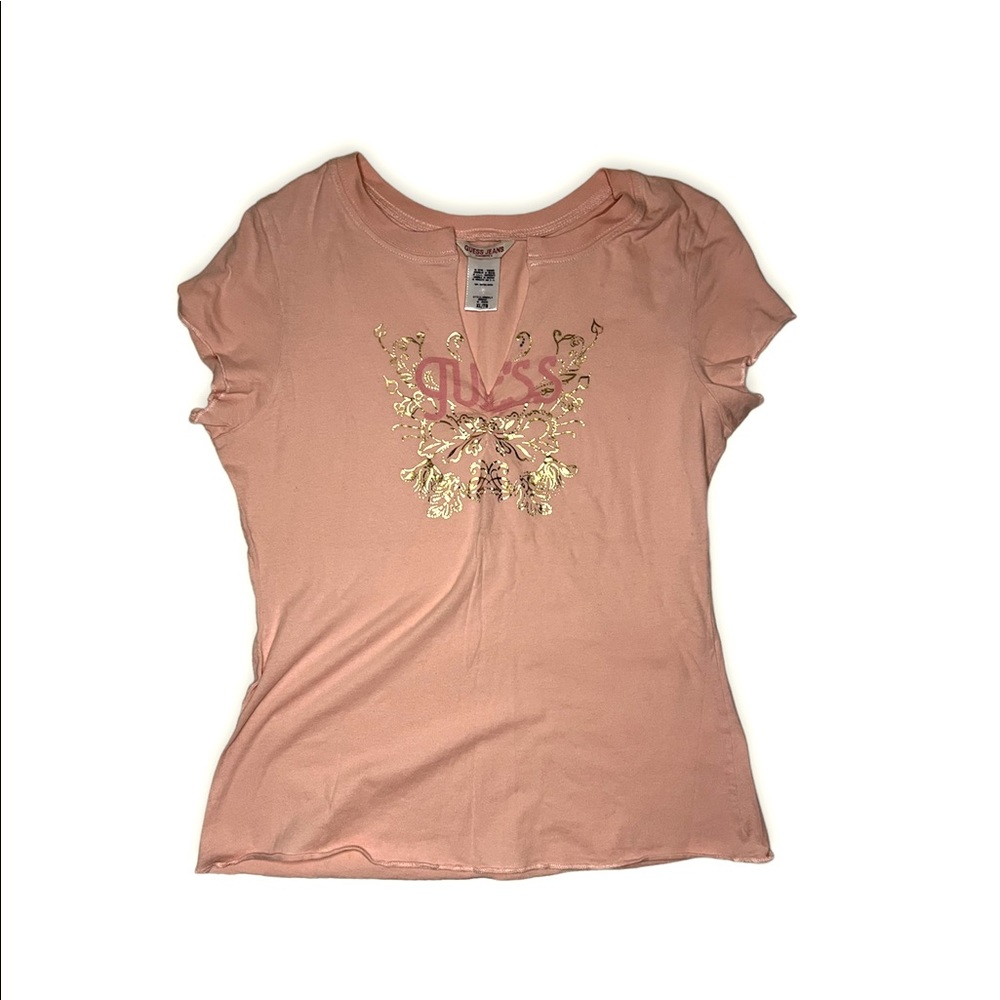 Y2K Pink Guess Tee Shirt - Picture 1 of 3